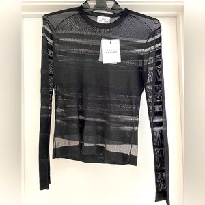 NWT Tanya Taylor size small - Yuri sheer black knit top